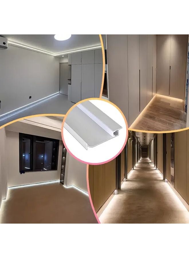 Black Aluminum LED Baseboard Light 3 3ft H65mm With White Cover Ambient Lighting - Image 5